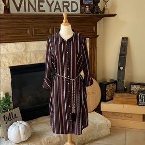 Karl Lagerfeld sz 16 shirt dress black with belt